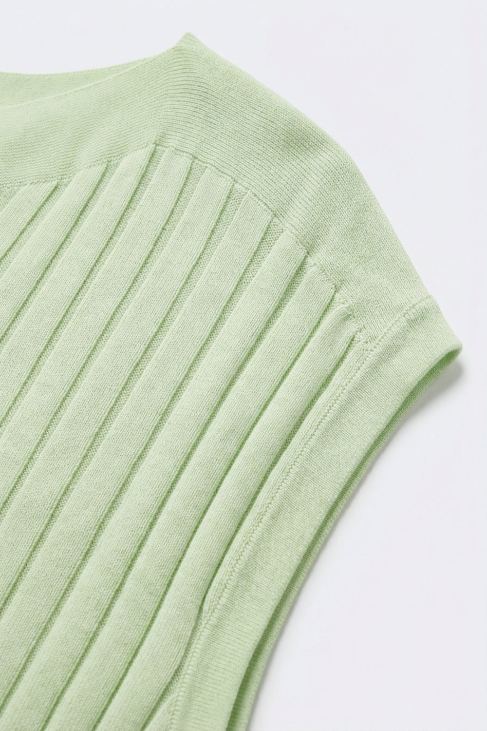 Pull Relaxed Fit en maille côtelée vert menthe