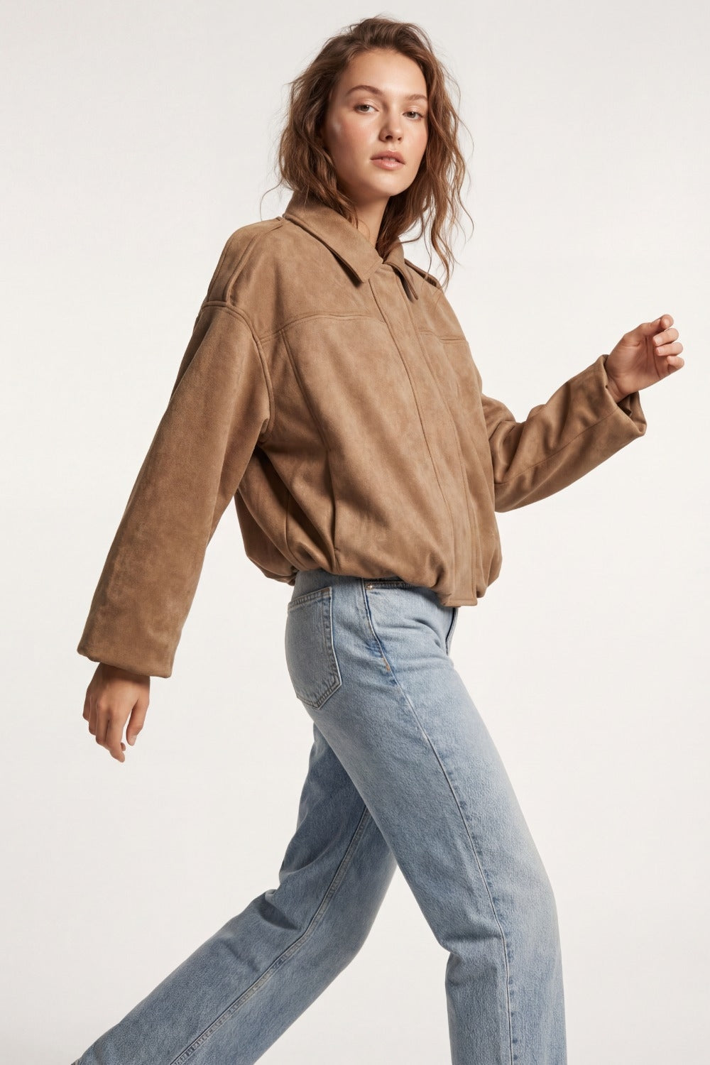 Veste bomber courte effet daim