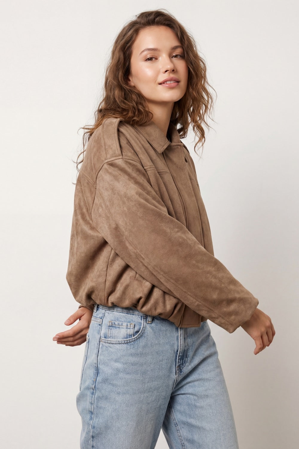 Veste bomber courte effet daim