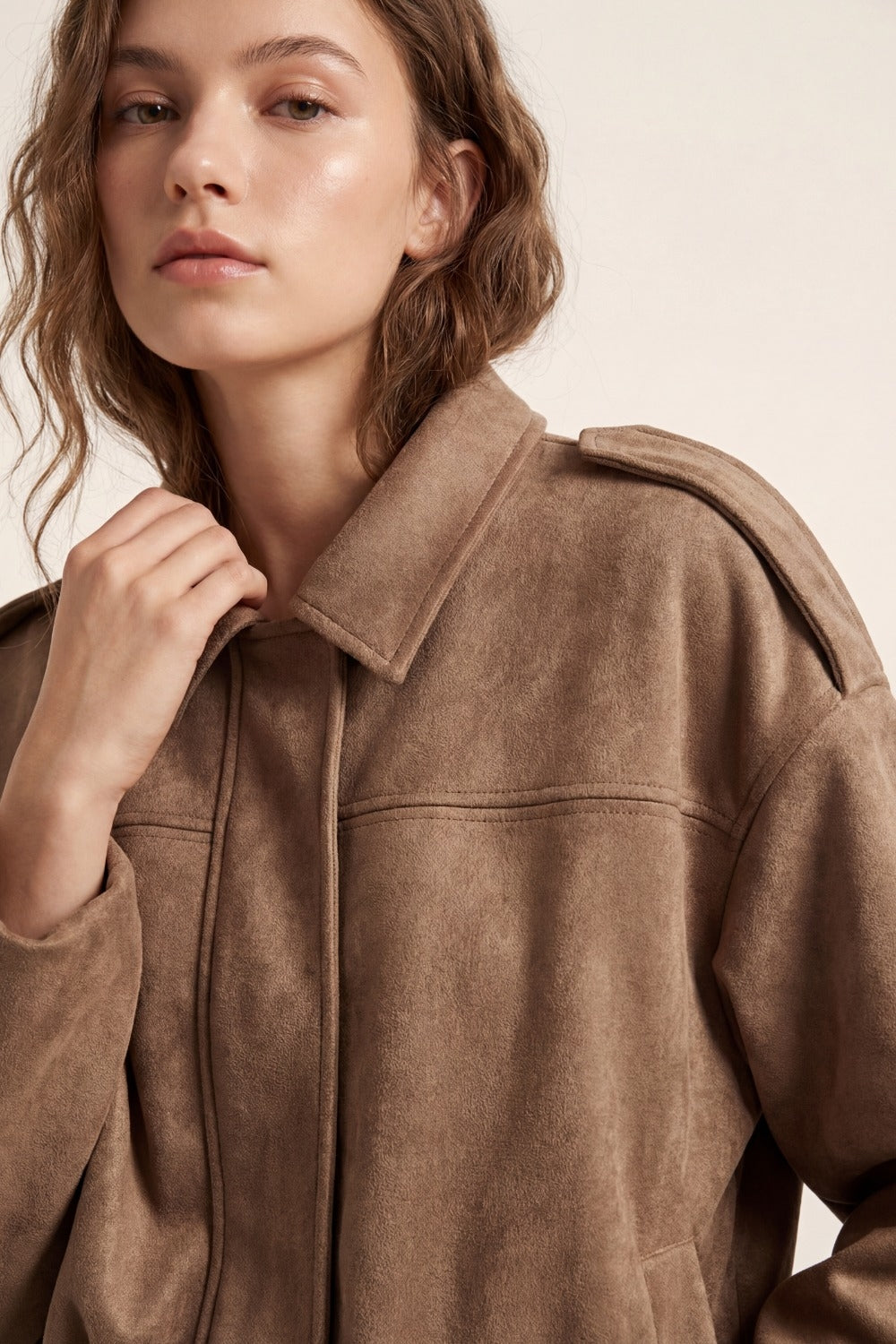 Veste bomber courte effet daim