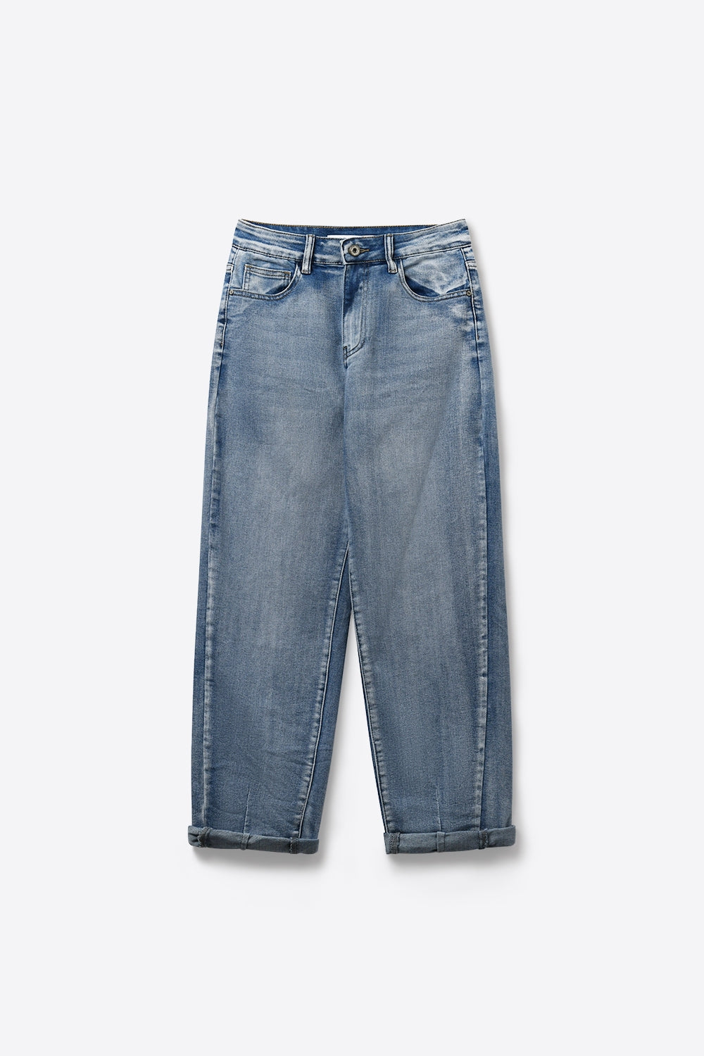 Jeans stretch mom-fit à lavage vintage