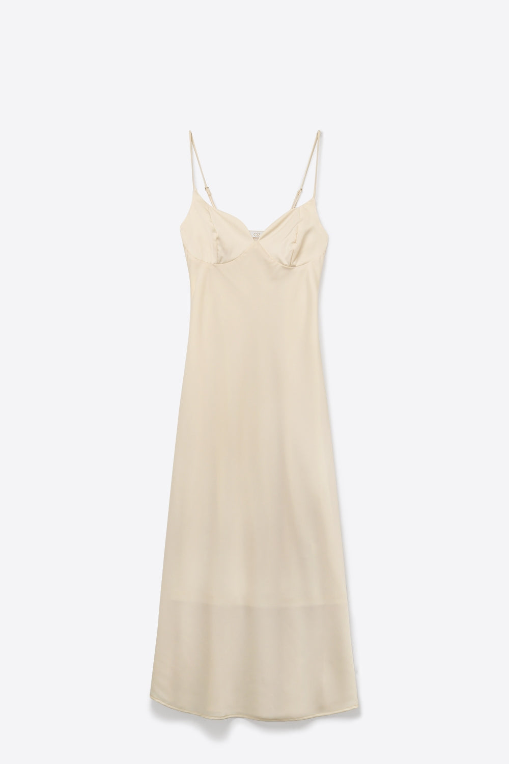 Robe nuisette crème avec bretelles ajustables et décolleté en V