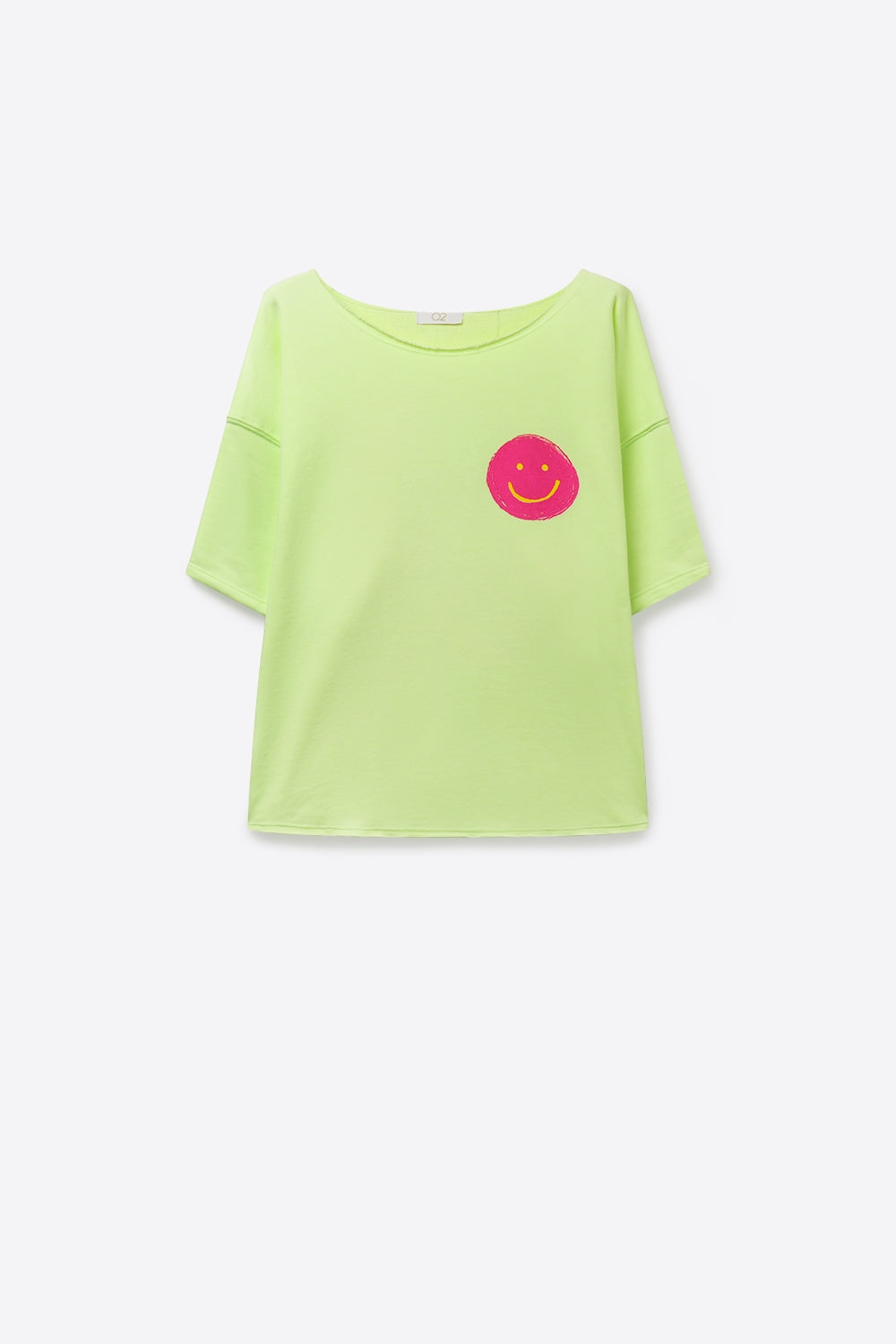 Sweat-shirt graphique à sourire coupe décontractée vert clair