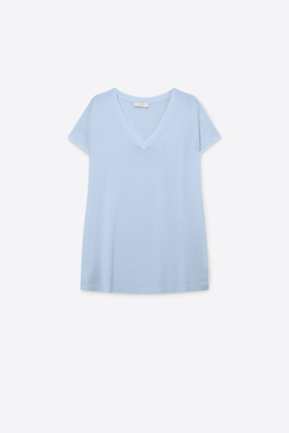 Pull en maille décontracté à col en V bleu clair