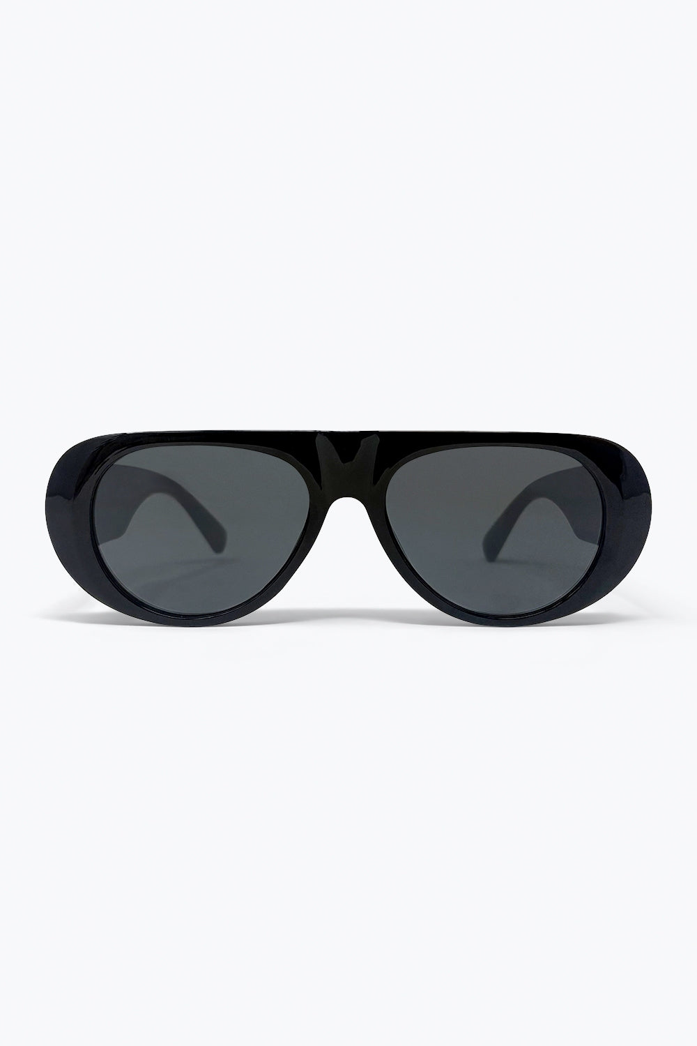 Lunettes de soleil aviateur noires surdimensionnées avec verres foncés