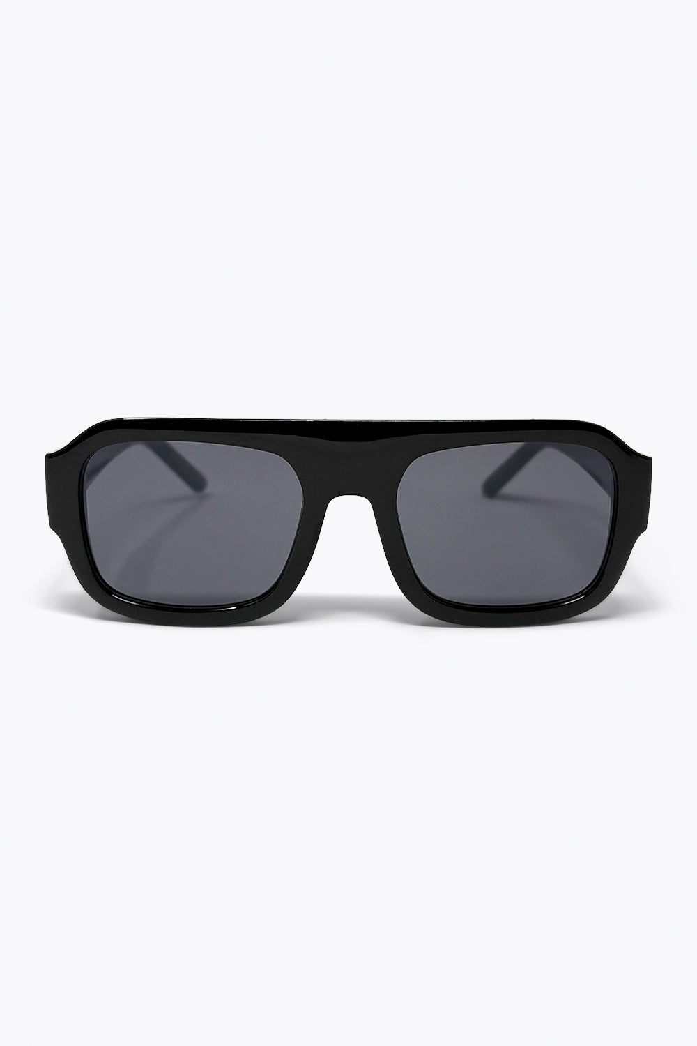 Lunettes de soleil rectangulaires noires surdimensionnées avec verres foncés