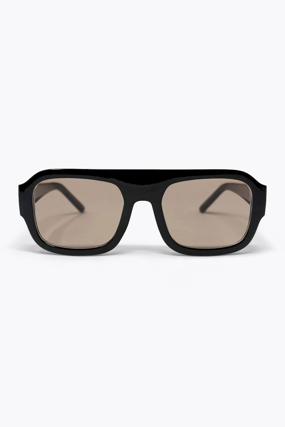 Lunettes de soleil noires à monture carrée surdimensionnée