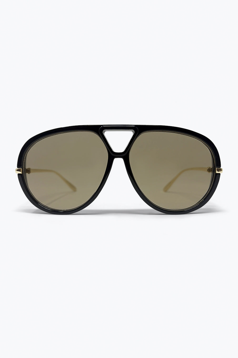 Lunettes de soleil aviateur noires avec verres marron