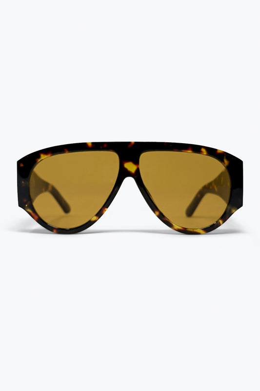 Lunettes de soleil surdimensionnées en écaille marron