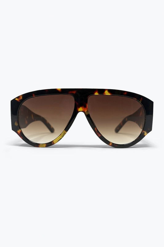 Lunettes de soleil surdimensionnées en écailles de tortue avec verres dégradés