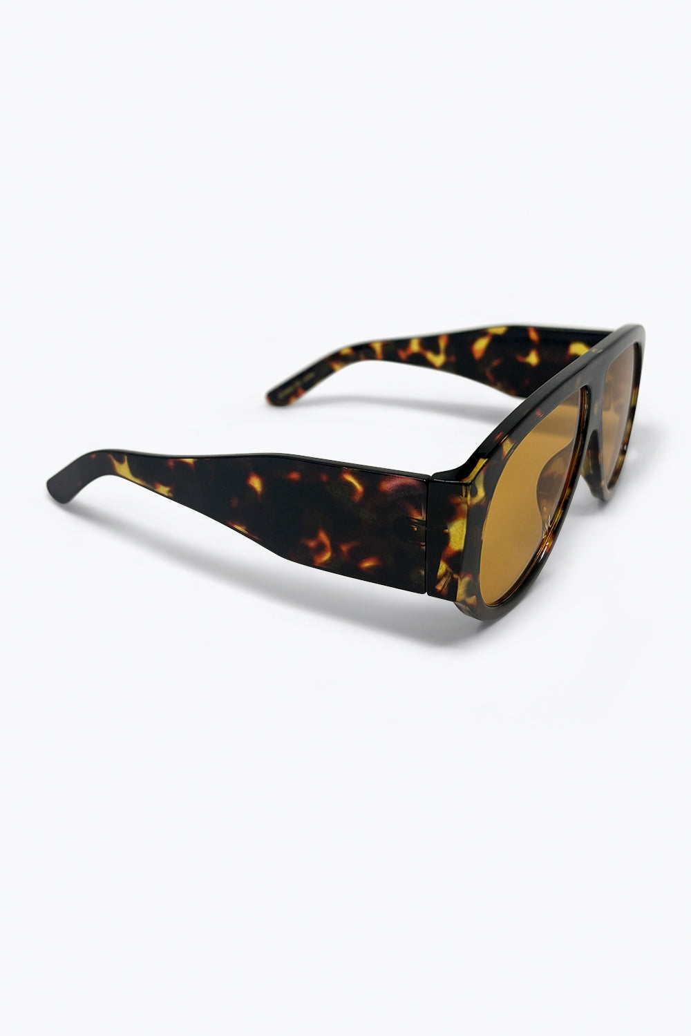 Lunettes de soleil surdimensionnées en écaille marron