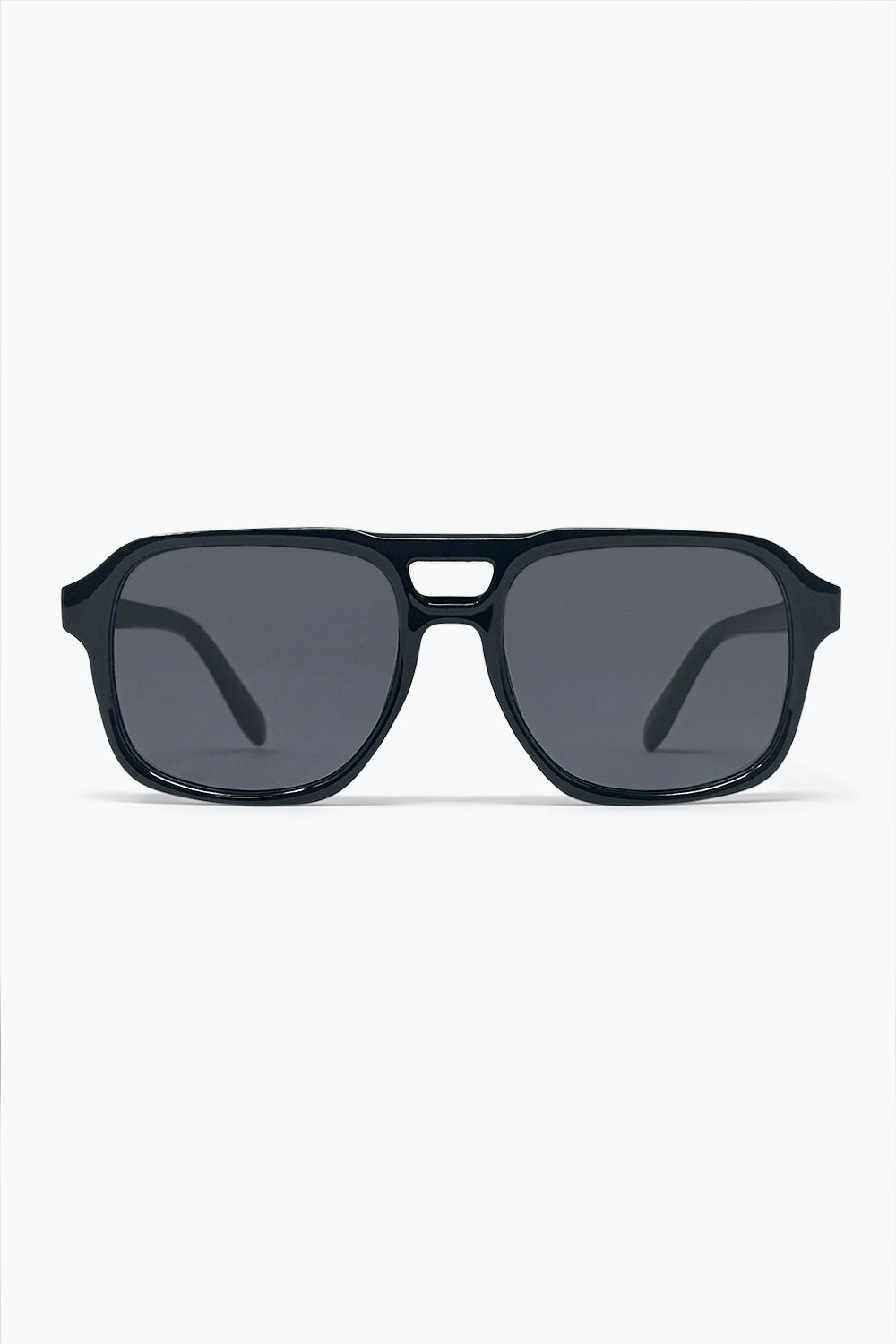 Lunettes de Soleil Oversize à Verres Carrés et Monture Épaisse Noire