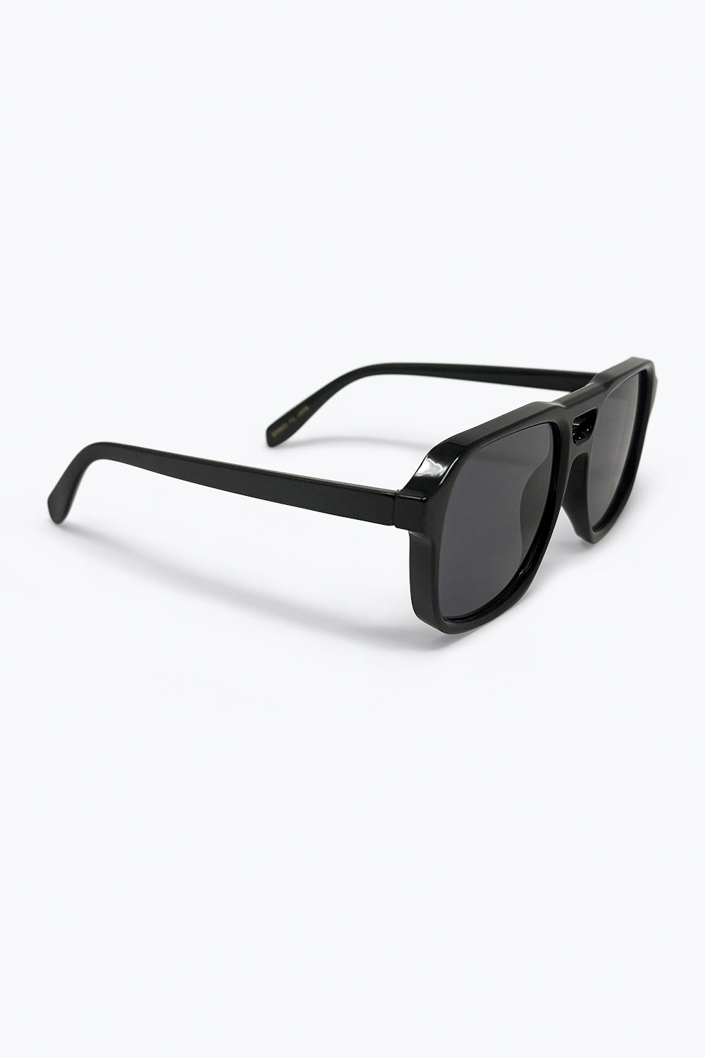 Lunettes de Soleil Oversize à Verres Carrés et Monture Épaisse Noire