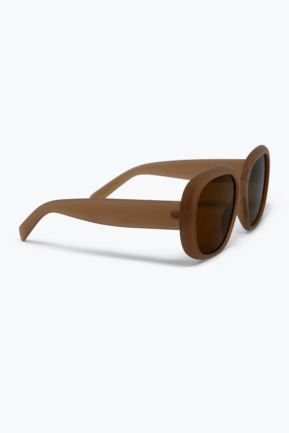 Lunettes de soleil carrées surdimensionnées à monture épaisse marron