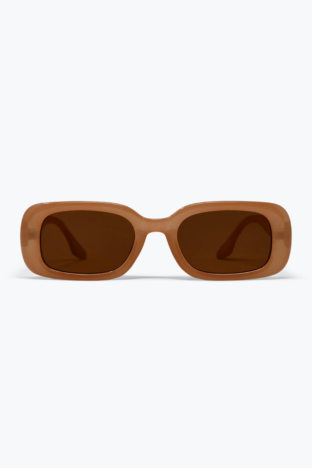 Lunettes de soleil épaisses avec monture rectangulaire marron finition brillante