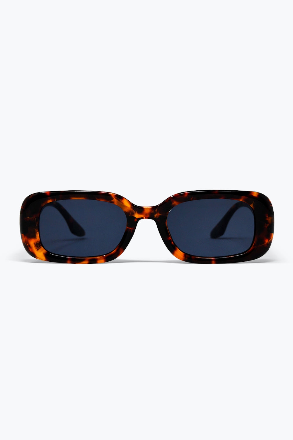 Monture Rectangulaire Classique en Écaille de Tortue Marron Lunettes de Soleil