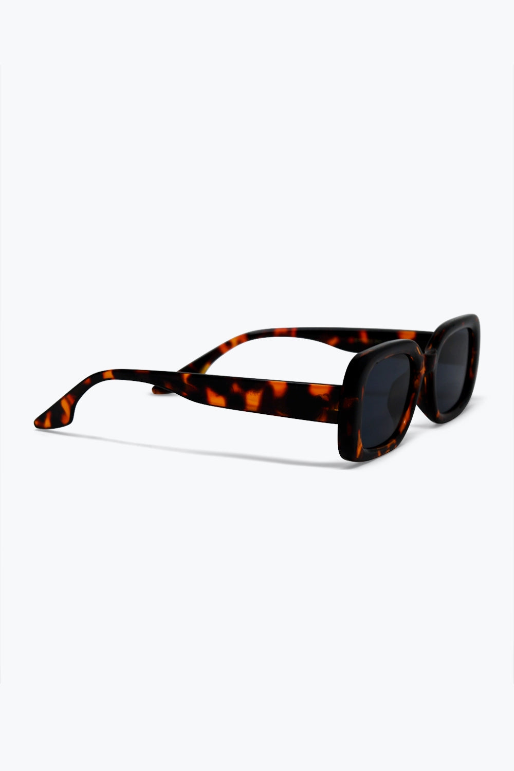 Monture Rectangulaire Classique en Écaille de Tortue Marron Lunettes de Soleil