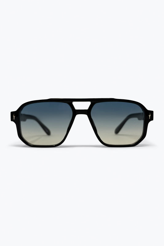 Lunettes de soleil à monture carrée oversize avec verres à dégradé noir
