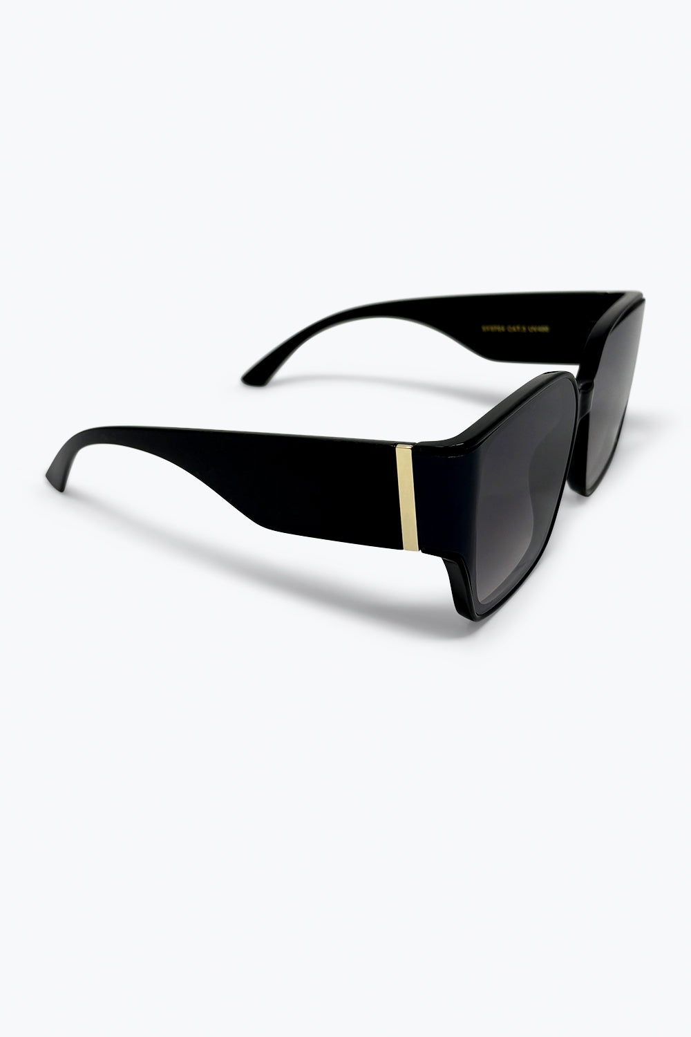 Lunettes de soleil à monture carrée oversize noire avec verres dégradés