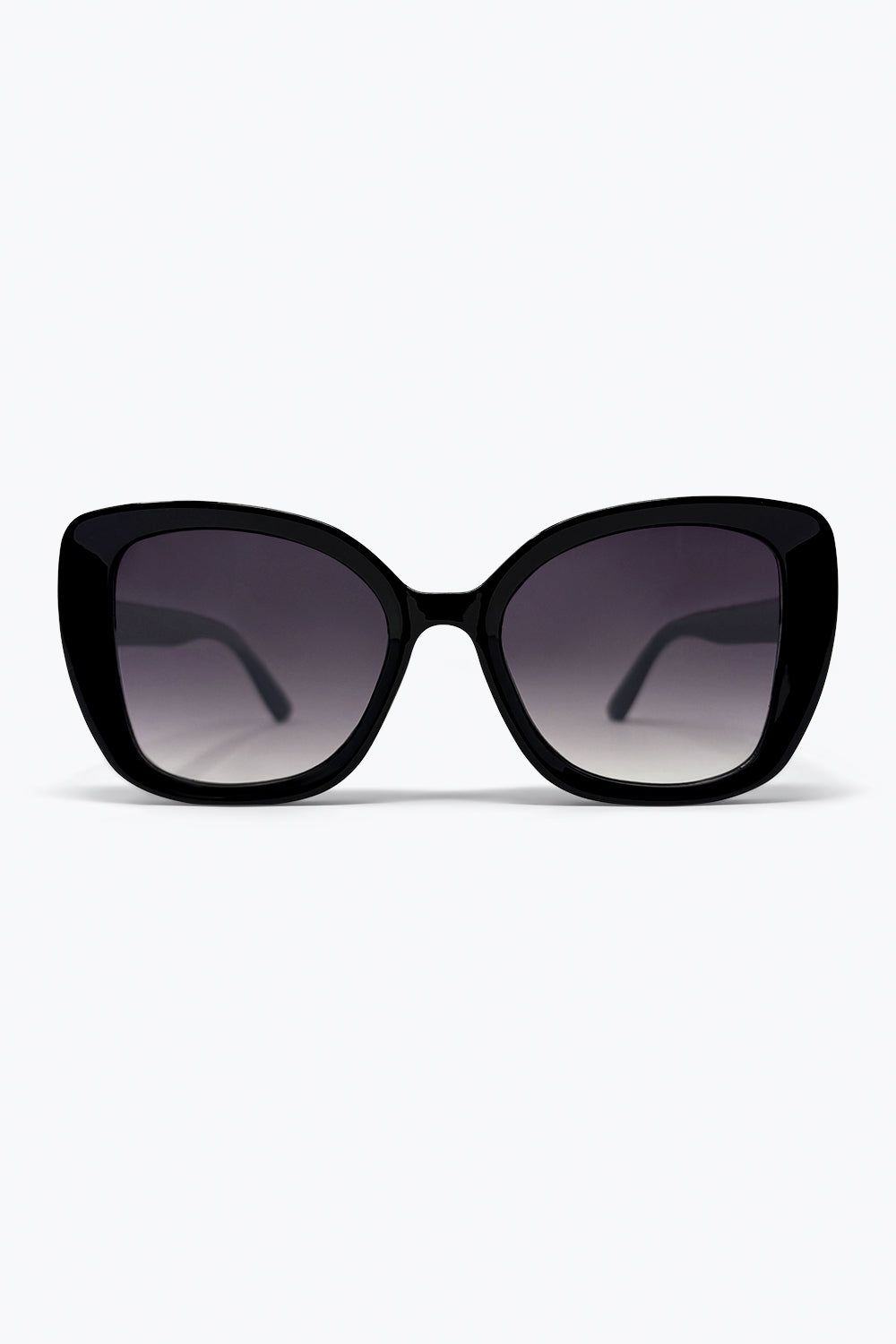 Lunettes de soleil mode à verres dégradés œil de chat oversize noir