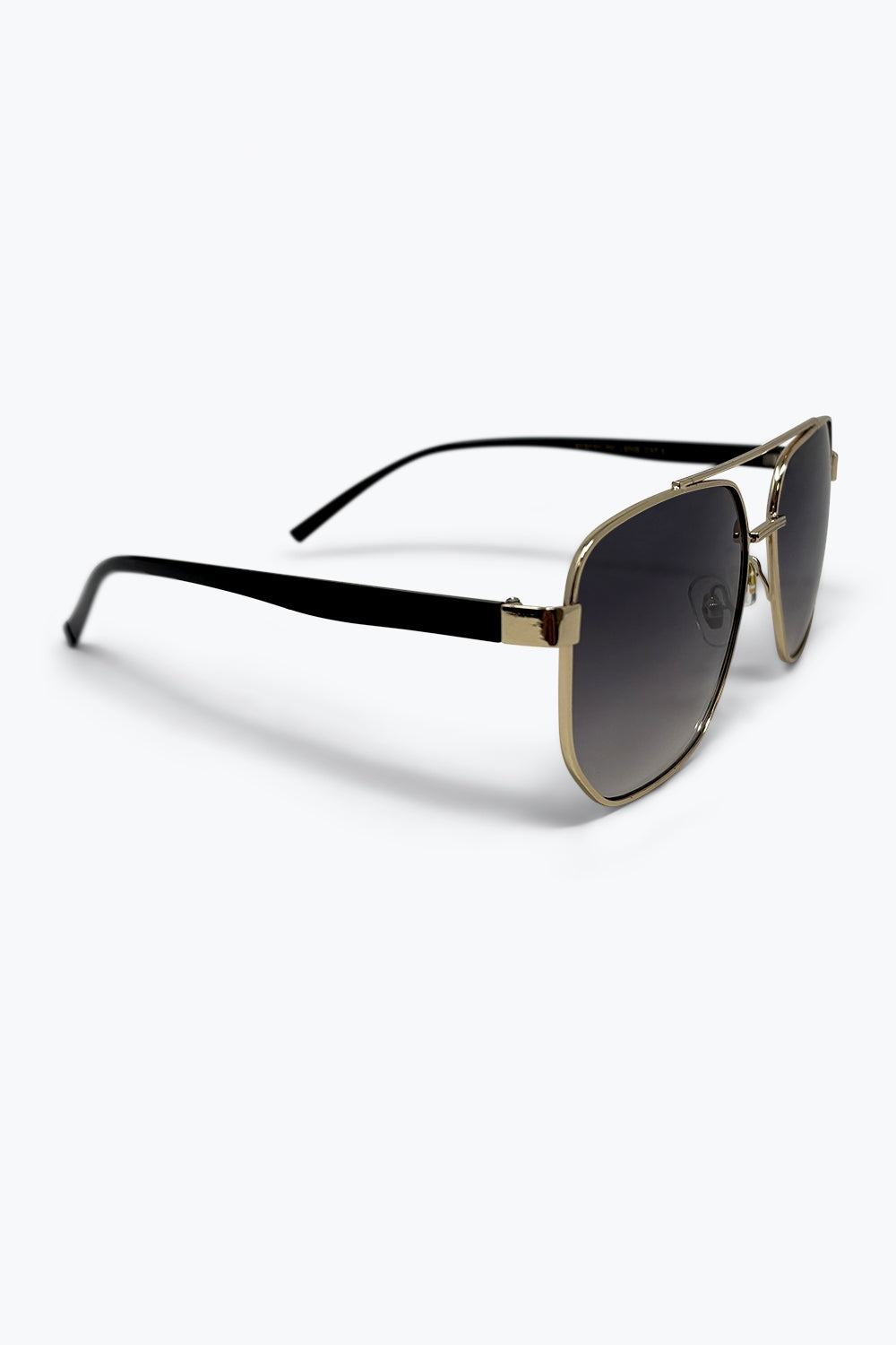 Lunettes de soleil en métal quadrillé verre fumé marron