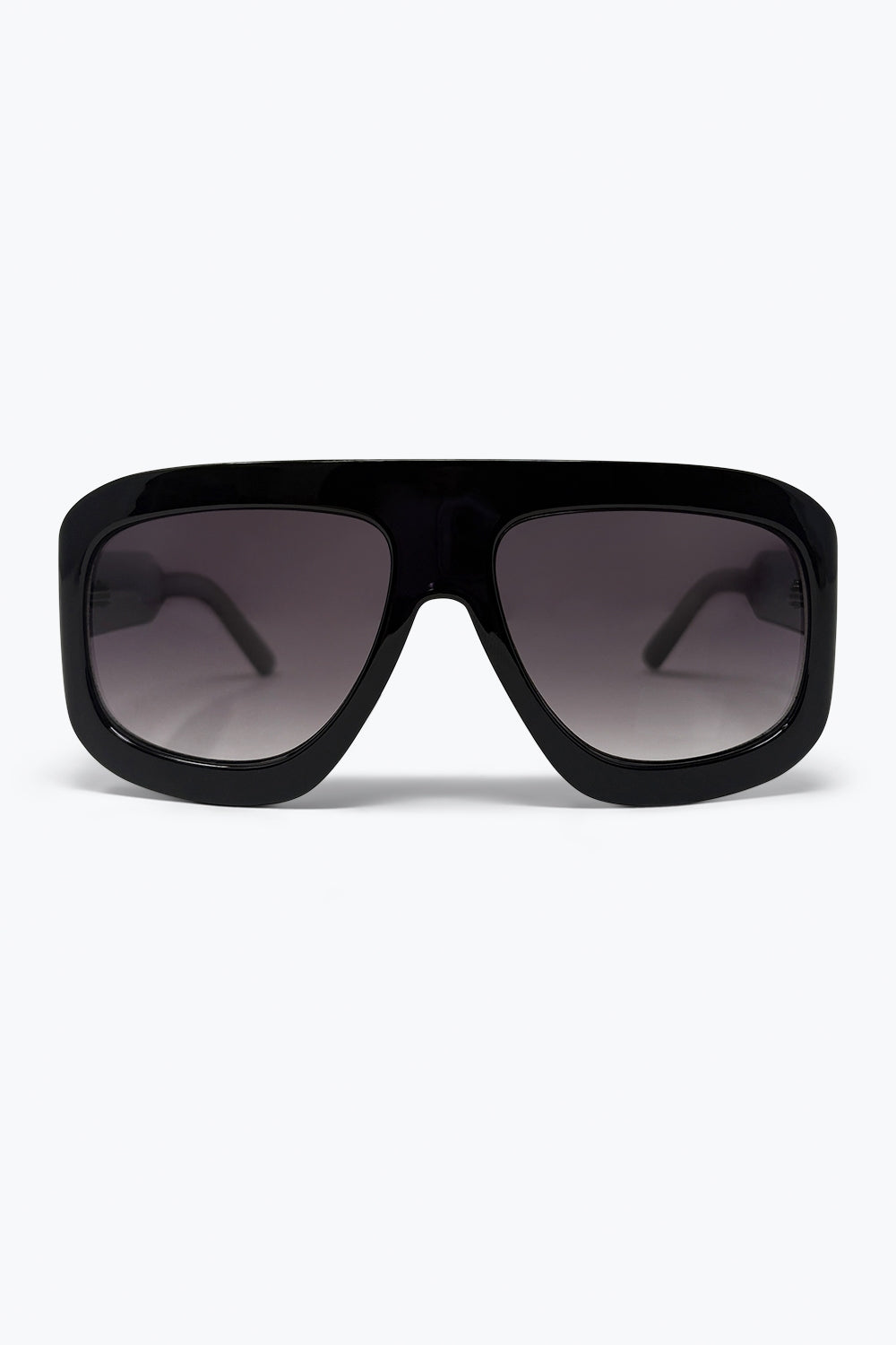 Lunettes de soleil noires à monture carrée oversize avec verres dégradés