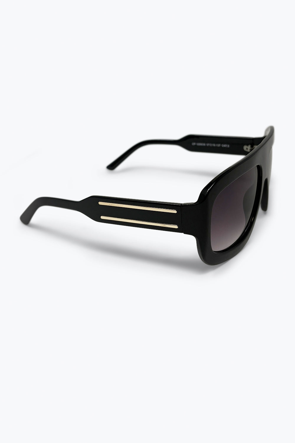 Lunettes de soleil noires à monture carrée oversize avec verres dégradés