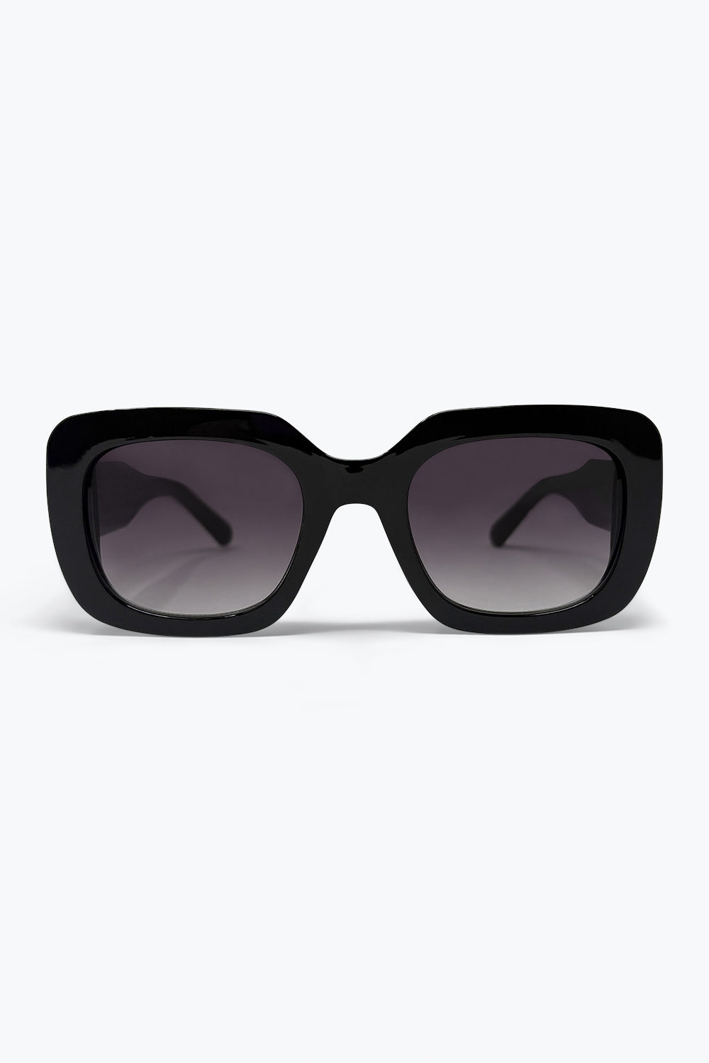 Lunettes de soleil noires surdimensionnées à monture carrée épaisse et dégradé