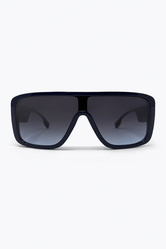 Lunettes de soleil à monture carrée surdimensionnée et lentille dégradée marine
