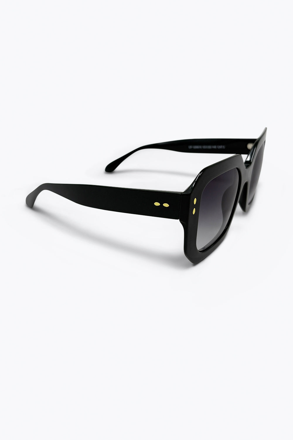 Lunettes de soleil à monture carrée oversize noire avec verres en dégradé