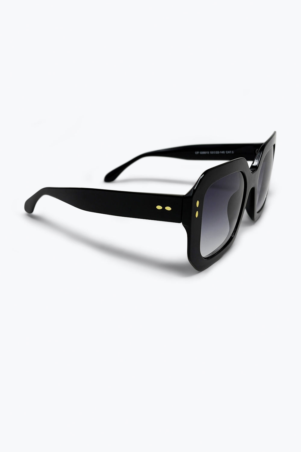 Lunettes de soleil carrées oversize audacieuses à verres dégradés noirs