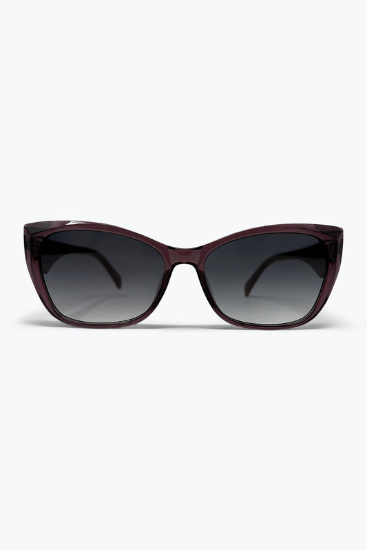 Lunettes de soleil oversize à monture œil de chat avec verres dégradés bordeaux