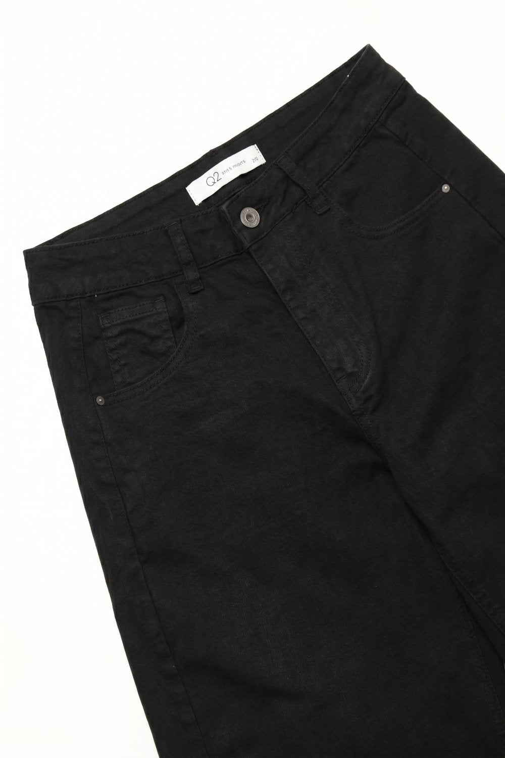 Pantalon noir style barrel à jambes larges avec ourlets retroussés