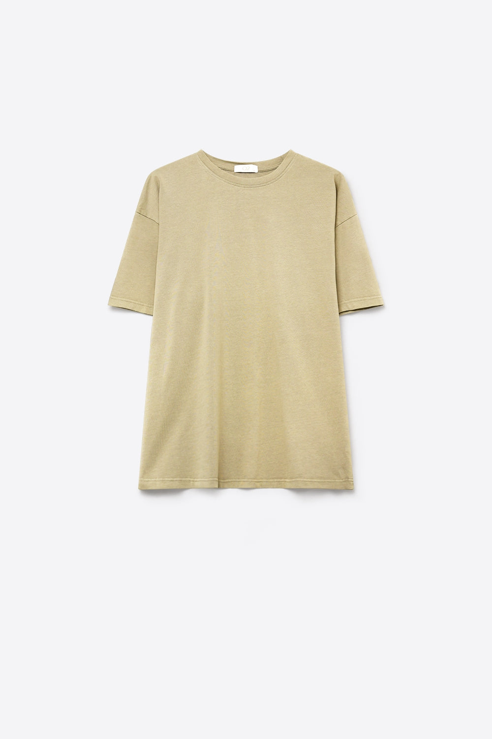 T-shirt à manches courtes col ras-du-cou coupe régulière en coton kaki