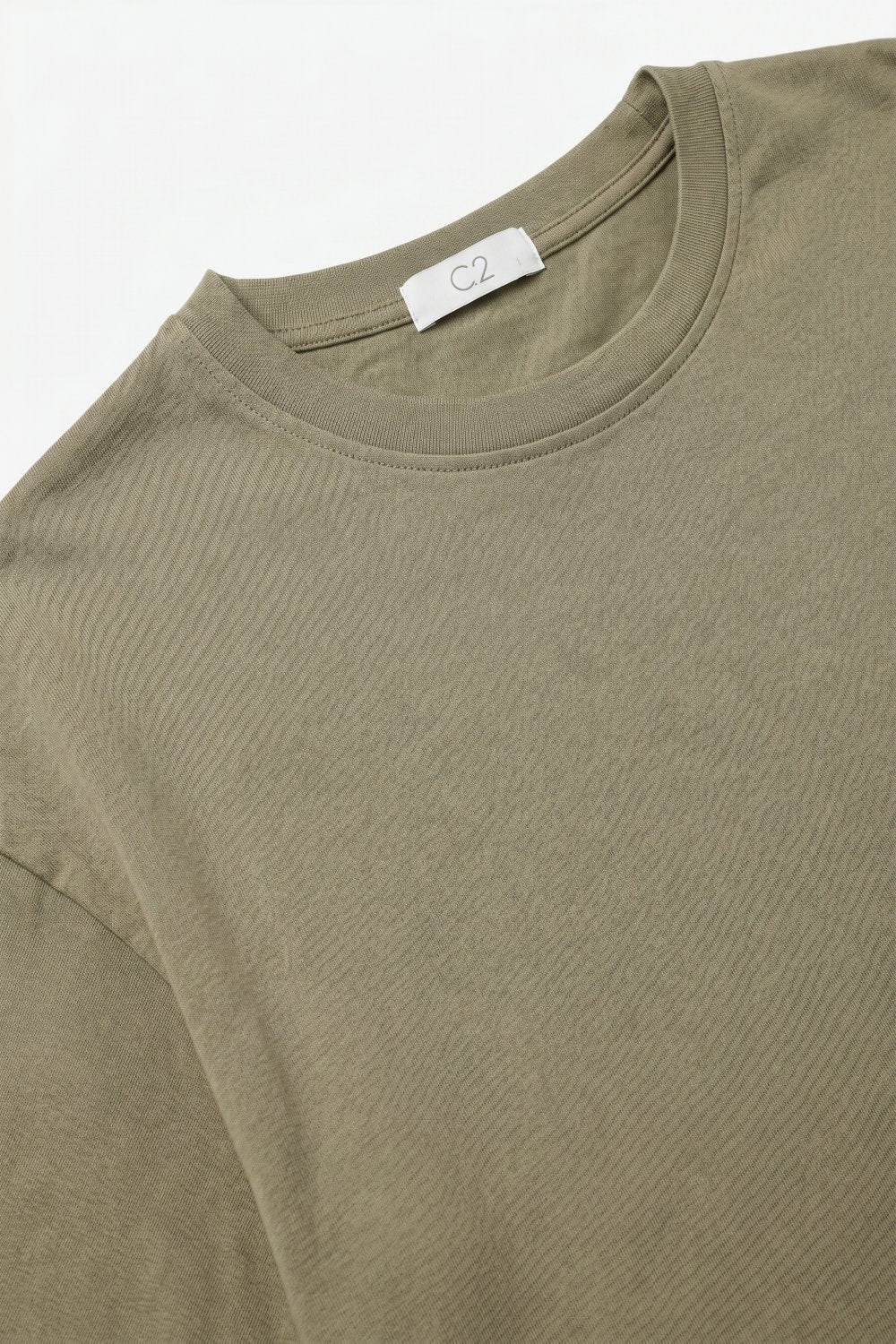 T-shirt à manches courtes col ras-du-cou coupe régulière en coton kaki