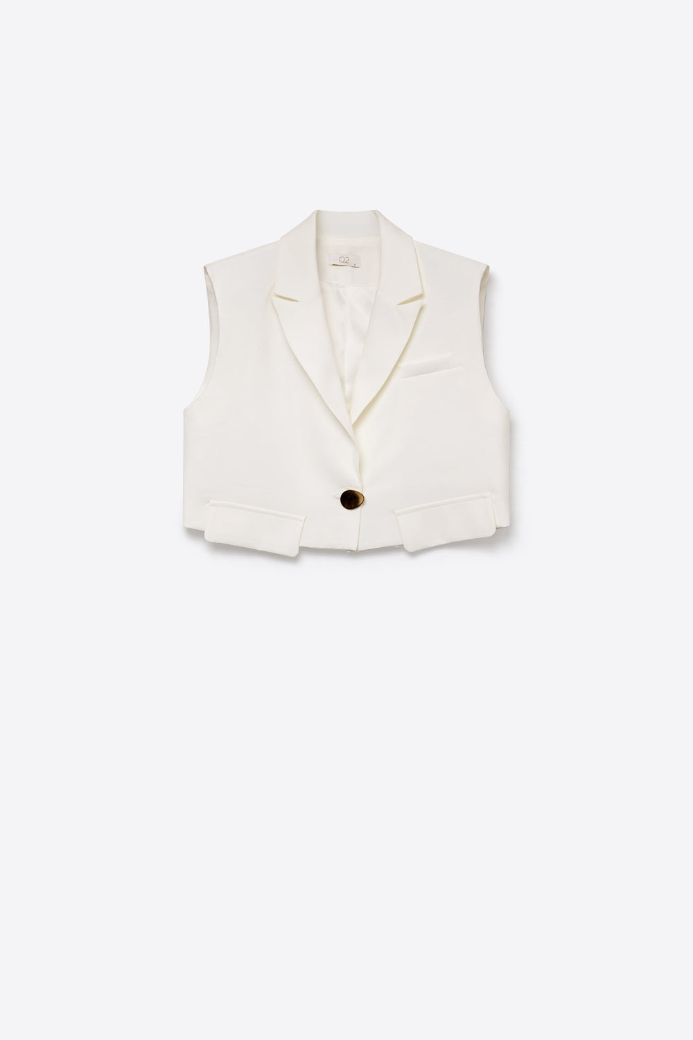 Gilet Court à Revers Châle Blanc Tissé sur Mesure à Un Bouton