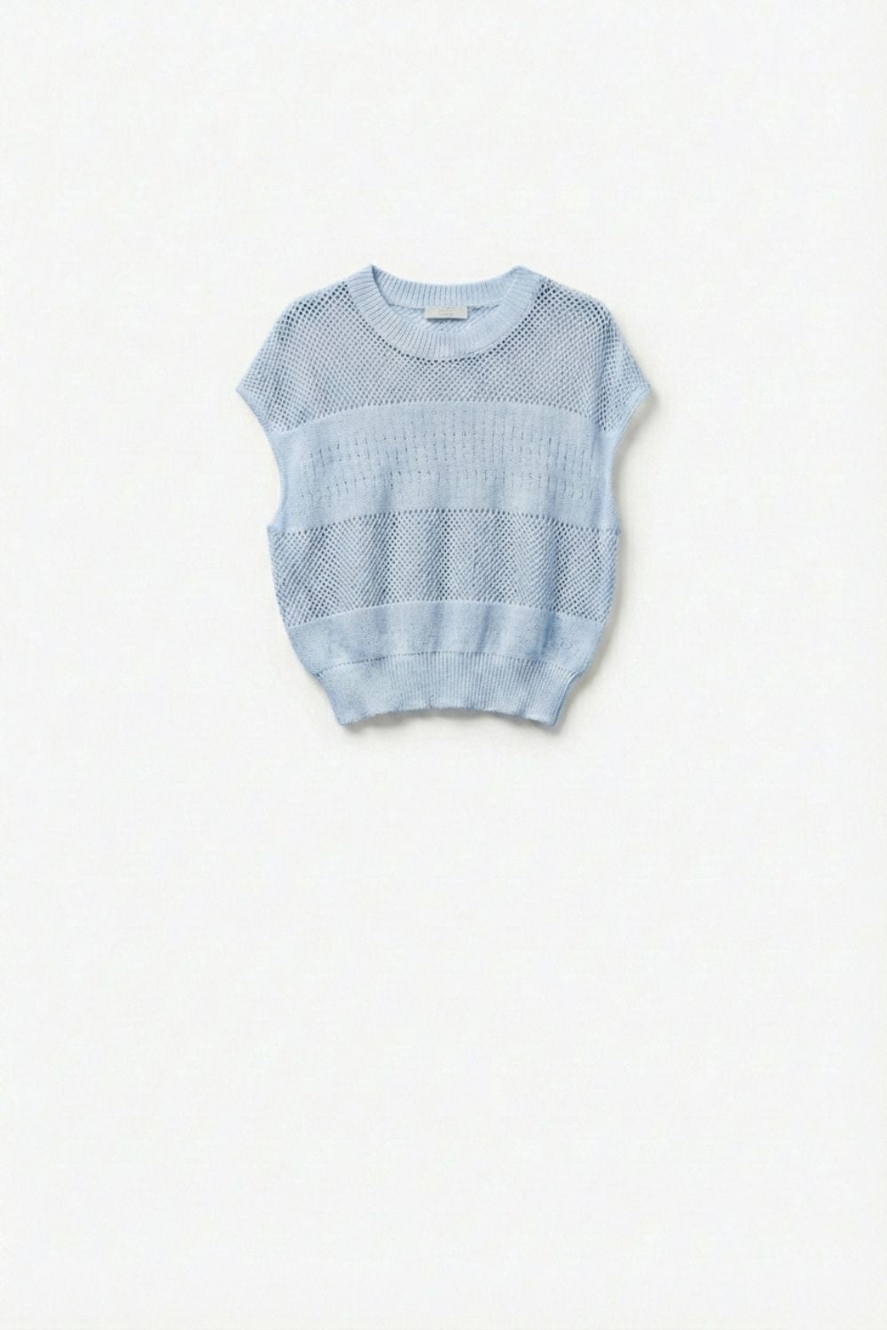 Pull à mailles en tricot bleu clair à coupe ample