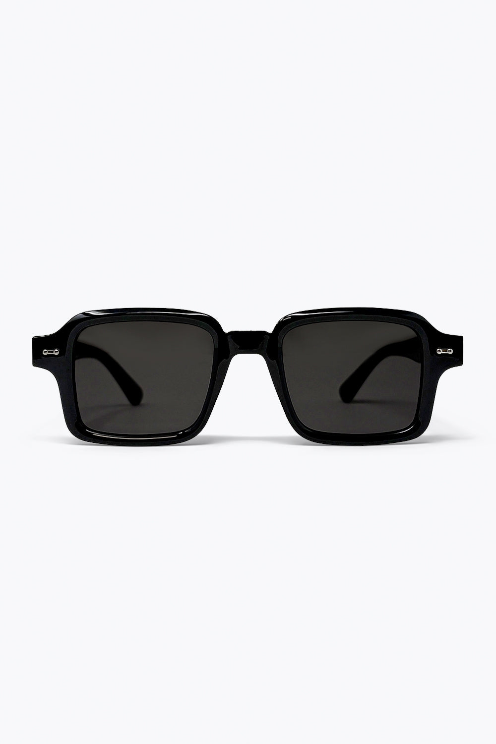Lunettes de soleil noires rectangulaires classiques épais