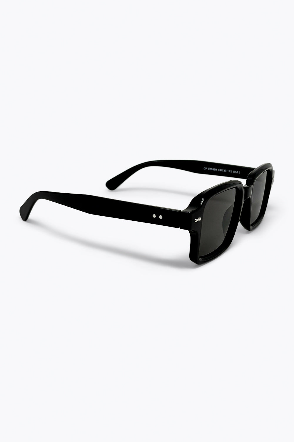 Lunettes de soleil noires rectangulaires classiques épais