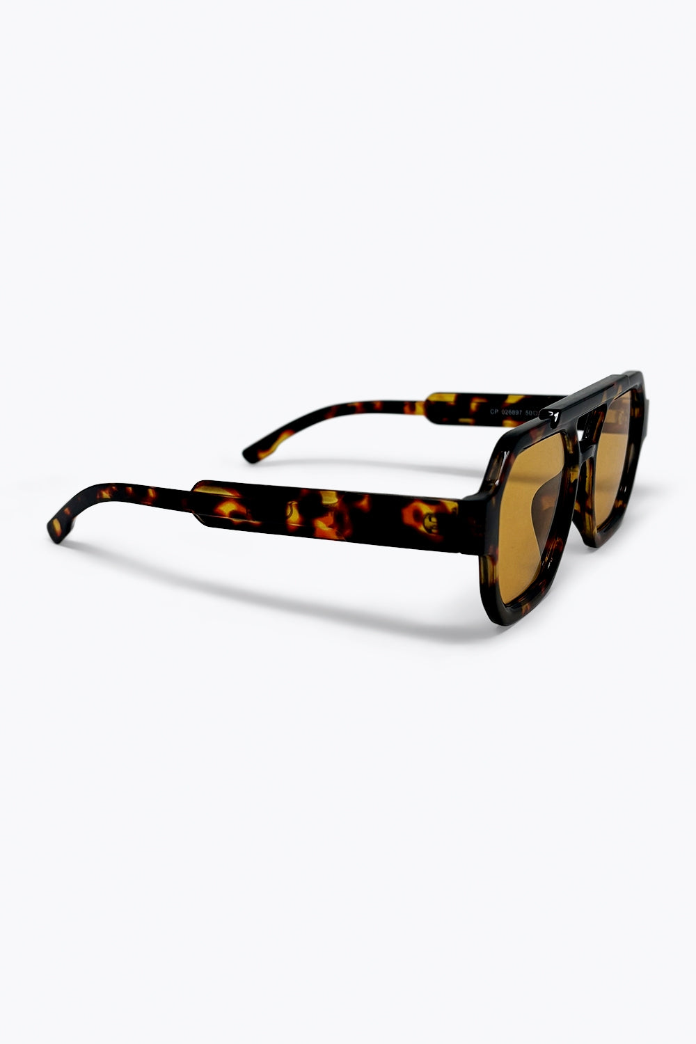 Lunettes de soleil surdimensionnées écaille de tortue multicolore avec pont découpé
