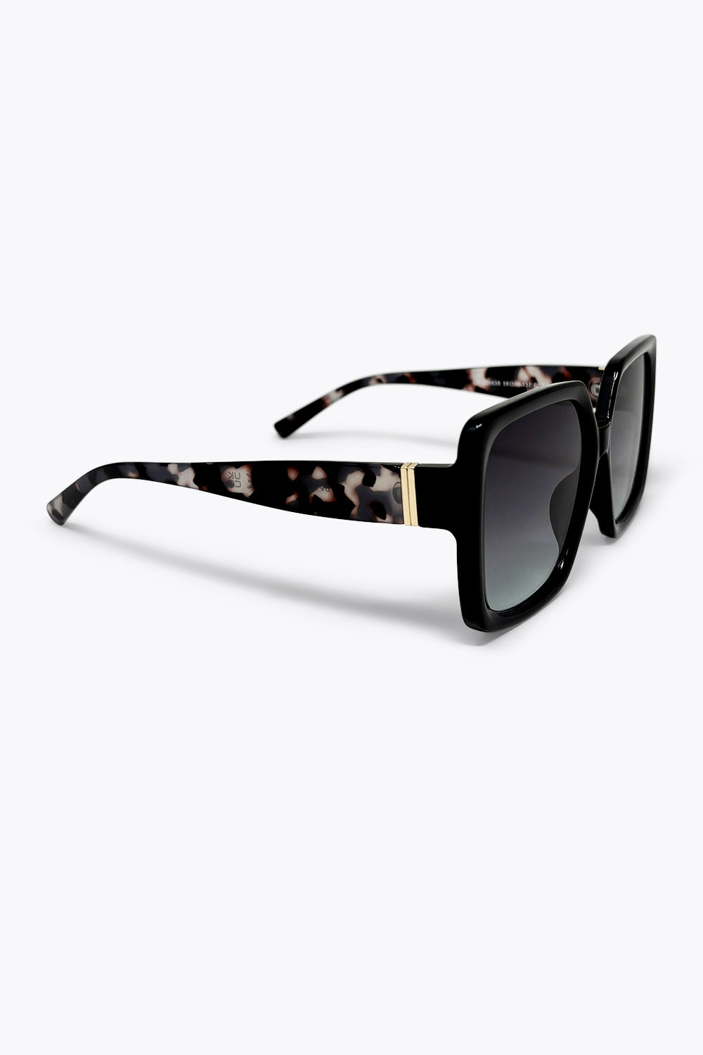Lunettes de Soleil Noires à Monture Carrée avec Verres Dégradés et Large Taille Oversize