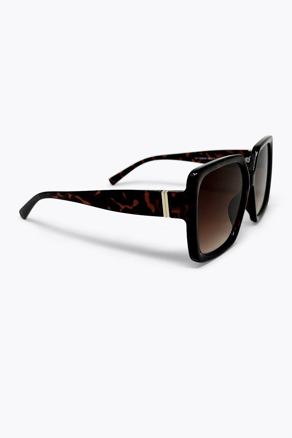 Lunettes de soleil à monture carrée oversize écaille de tortue marron avec verres dégradés