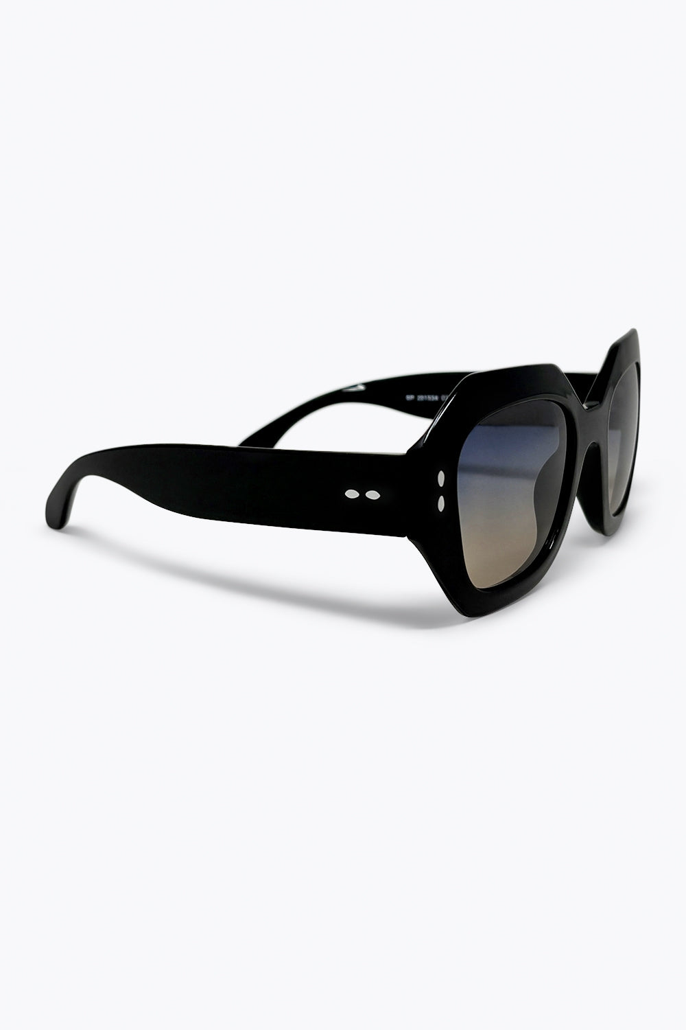 Lunettes de soleil noires surdimensionnées à monture octogonale plate avec verres dégradés