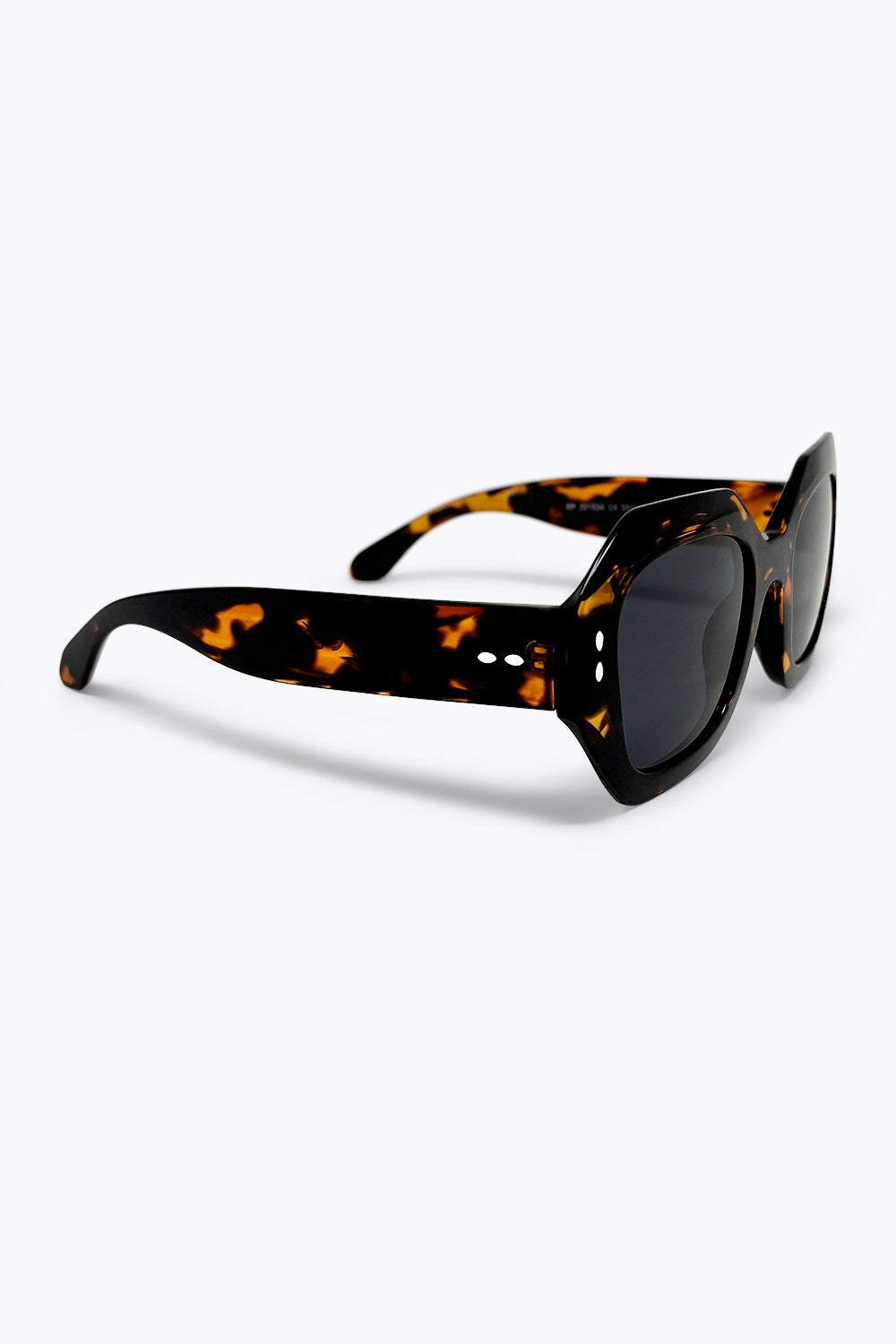 Lunettes de soleil surdimensionnées à monture octogonale écaille de tortue multicolore