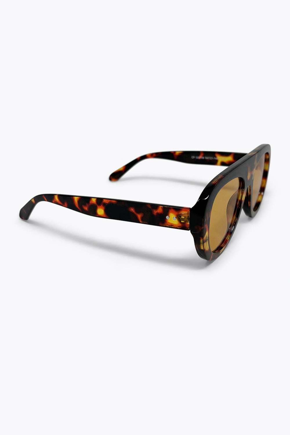 Lunettes de soleil rectangulaires surdimensionnées écaille de tortue multicolore avec verres ambrés