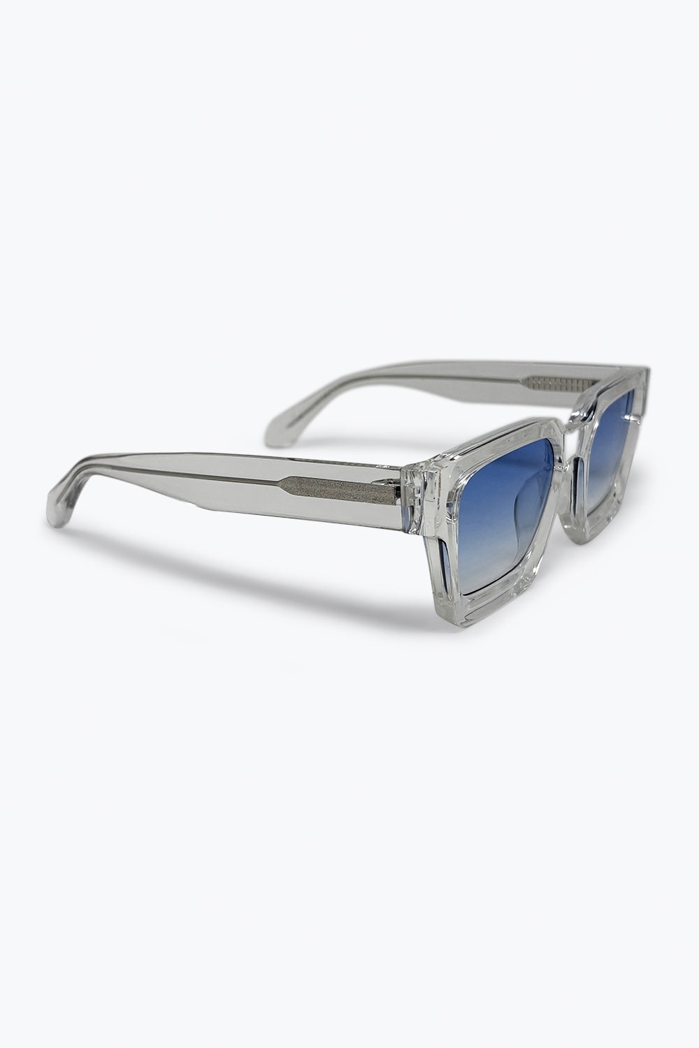Monture Transparente Multicolore Lunettes de Soleil Carrées à Dégradé Bleu