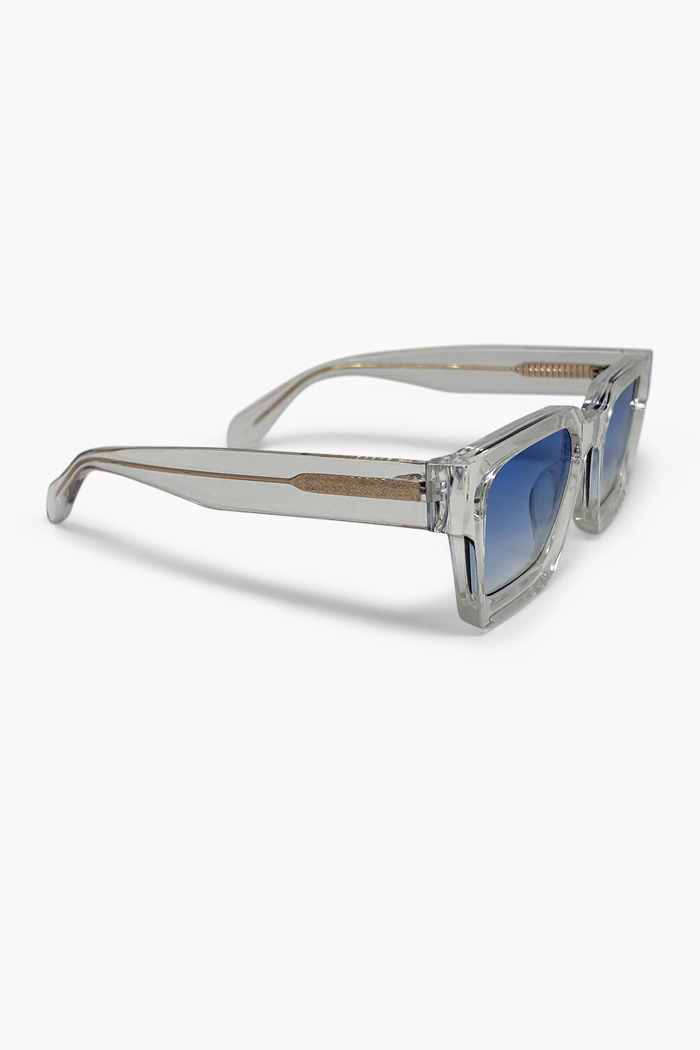 Lunettes de soleil carrées transparent avec monture carrée et verres dégradés multicolores