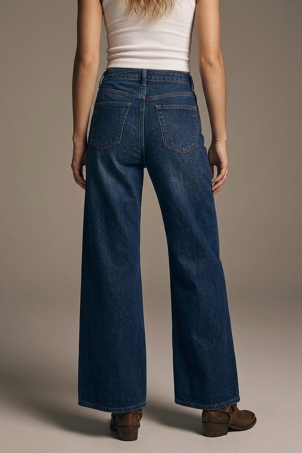 Jean à jambe extra-large délavé foncé