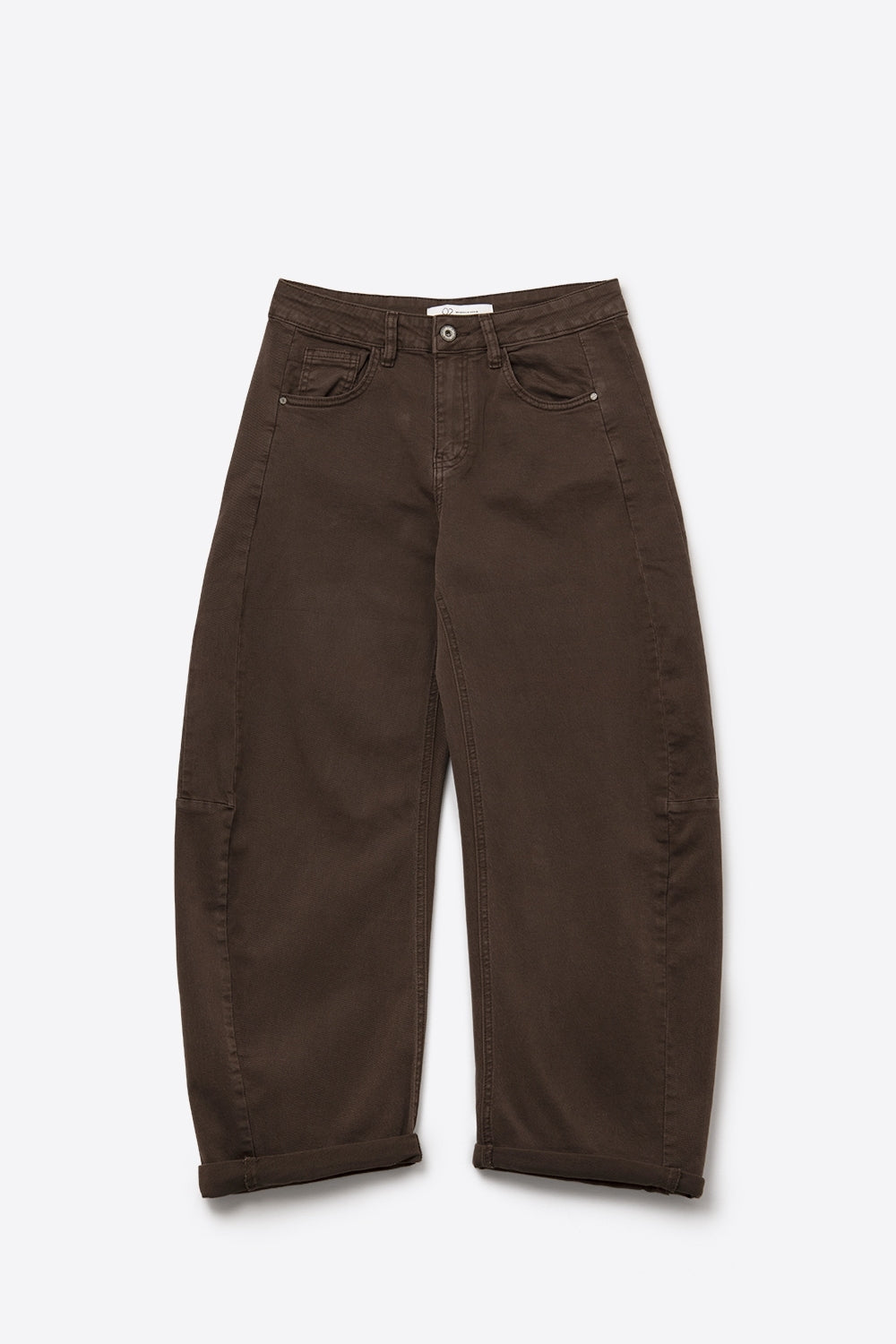 Pantalon à jambe droite et ample en couleur choco