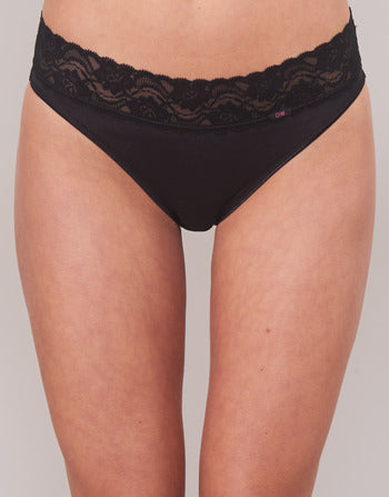 Culottes & slips femmes DIM  COTON FEMININE 2+1 GRATUIT  Noir